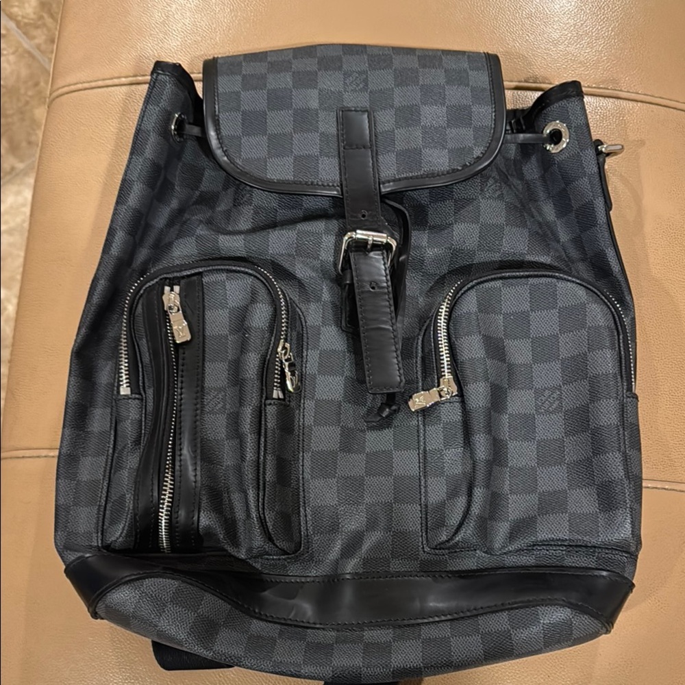Brand New Black Checkered Backpack